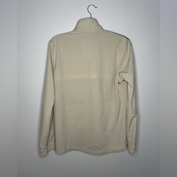 Hollister Epic Flex Men’s Jacket Size Small Beige Cream Black Zip-Up Logo Sleeve - Picture 5 of 5